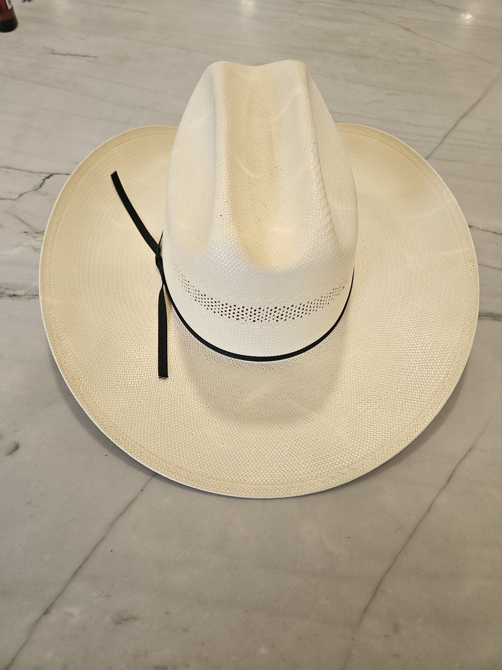 Stetson Rare Shantung Straw Cowboy Hat Size 7.25 R Vented Crown Bull Riders Only